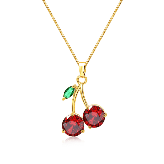 Sweet Cherry Necklace Gold Plated_1