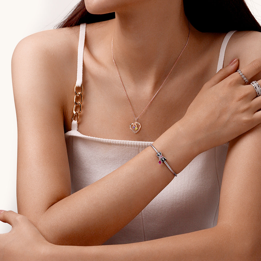 Gnoce Smart Heart Engravable Birthstone Necklace_6