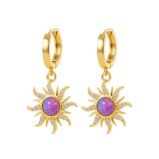 Gnoce Dopamine Golden Sun Opal Hoop Earrings_1