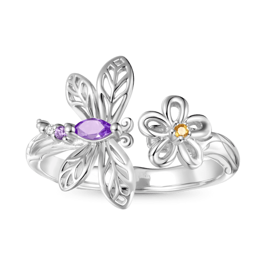 Gnoce Dragonfly Flower Natural Beauty Ring_1