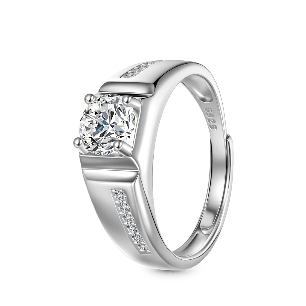 Gnoce Luxury 1Ct D Color VVS Moissanite Men Wedding Ring_2