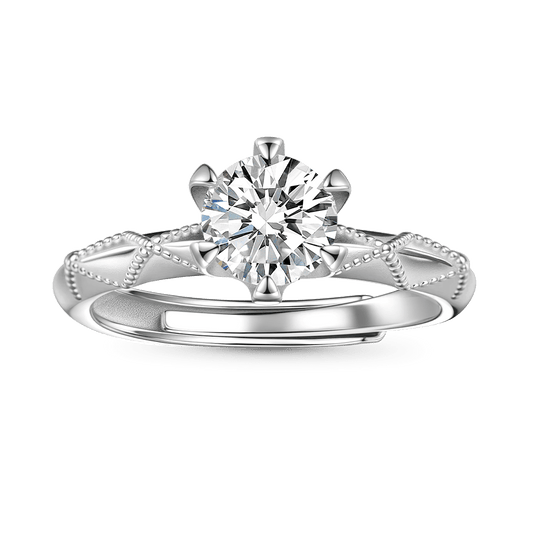 Gnoce Classic 1 Ct Round Halo 925S & VVS Moissanite Engagement Ring_1