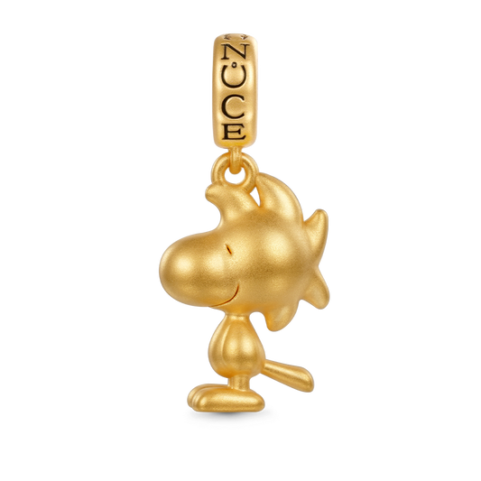 Gnoce 18k Gold Peanuts Woodstock Pendant Dangle Charm_1