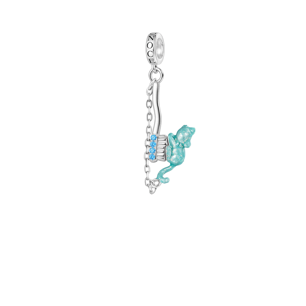 Gnoce Cute Glow-in-the-Dark Cat Toothpaste Toothbrush Pendant Dangle Charm_1
