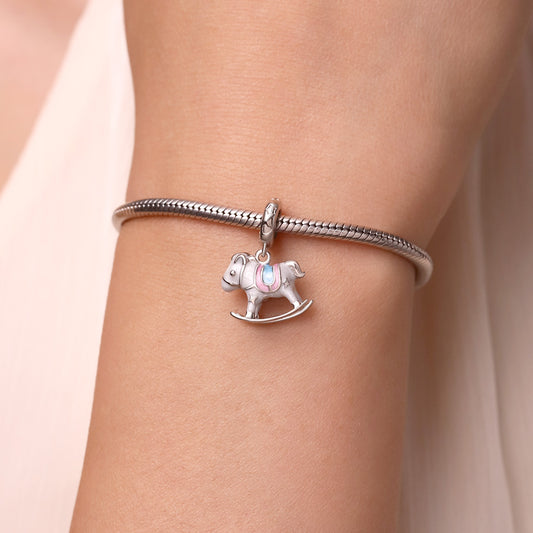 Gnoce Amusement Park Exquisite Wooden Horse Pendant Dangle Charm_6