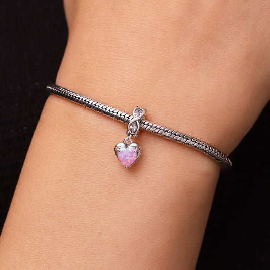 Gnoce Heart of Eternity Opal Pendant Dangle Charm_6