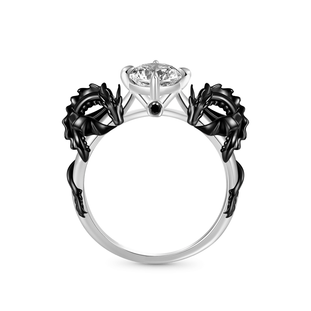 Gnoce Black Dragon Embrace White Diamond Ring_1