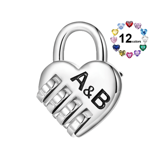 Gnoce Engravable Lock with a Love Code Charm_1