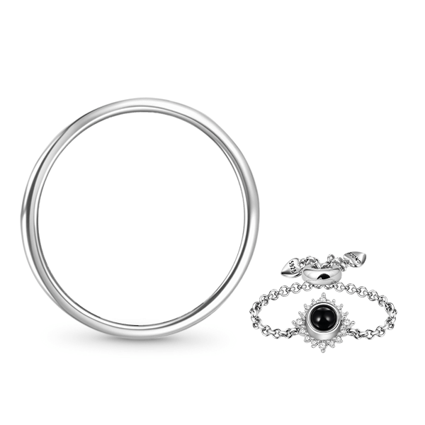 Gnoce Projection Photo Bead Chain Adjustable Ring_3