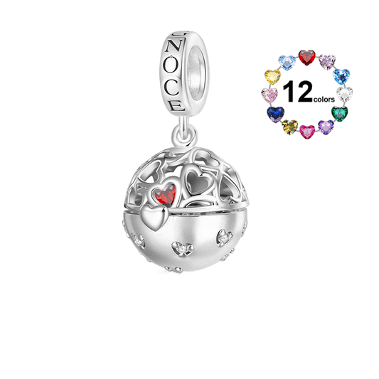 Gnoce Surprise Ball with Birthstone Ring Pendant Dangle Charm_1
