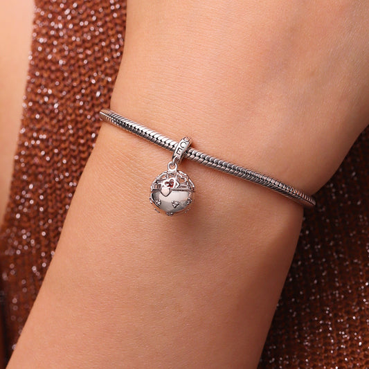 Gnoce Surprise Ball with Birthstone Ring Pendant Dangle Charm_8