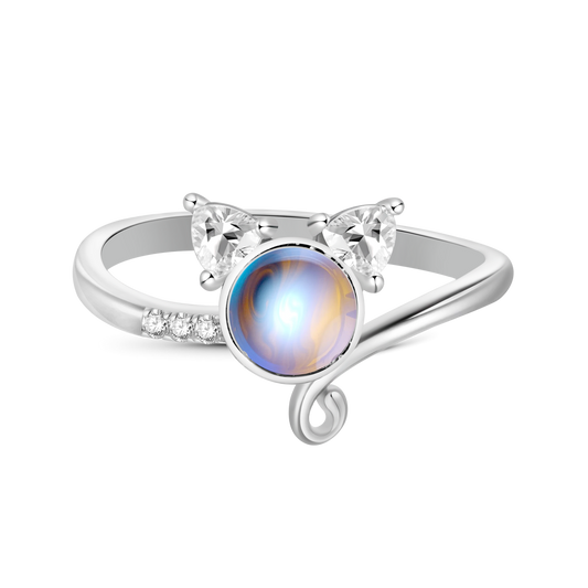 Gnoce Cat Moonstone Band Ring_1