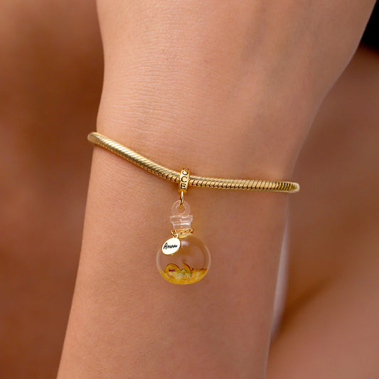 Gnoce Engravable Yellow Sequin Luminous Quicksand Bottle Pendant Dangle Charm_7