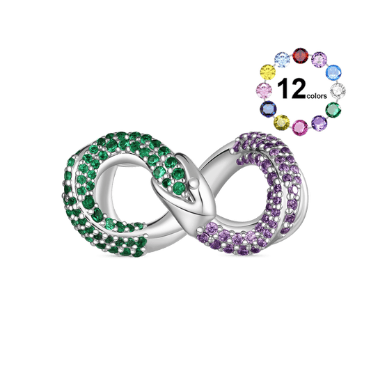 Gnoce Ouroboros Inlaid Zircon Birthstone Charm_1
