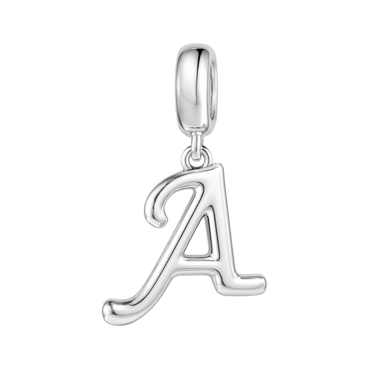Gnoce "Always be With You" Letter A 925 Sterling Silver Dangling Charm Great for Bracelet or Necklace_1