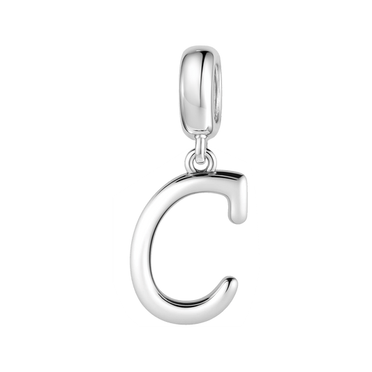 Gnoce "Choice,Chance,Change" Letter C 925 Sterling Silver Dangling Charm Great for Bracelet, Choker, Necklace_1