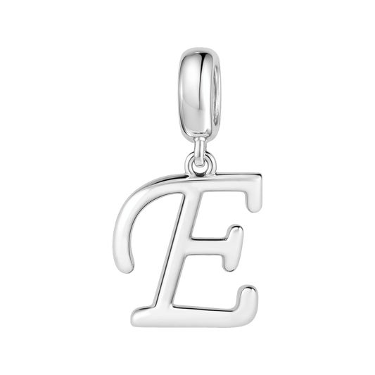Gnoce "Enjoy Your Life" Letter E 925 Sterling Silver Dangling Charm Great for Bracelet, Choker, Necklace_1