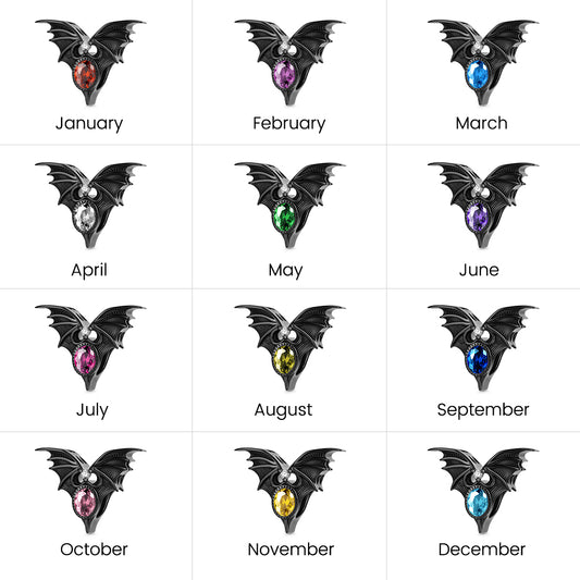 Gnoce Holloween Bat Birthstone Charm_7