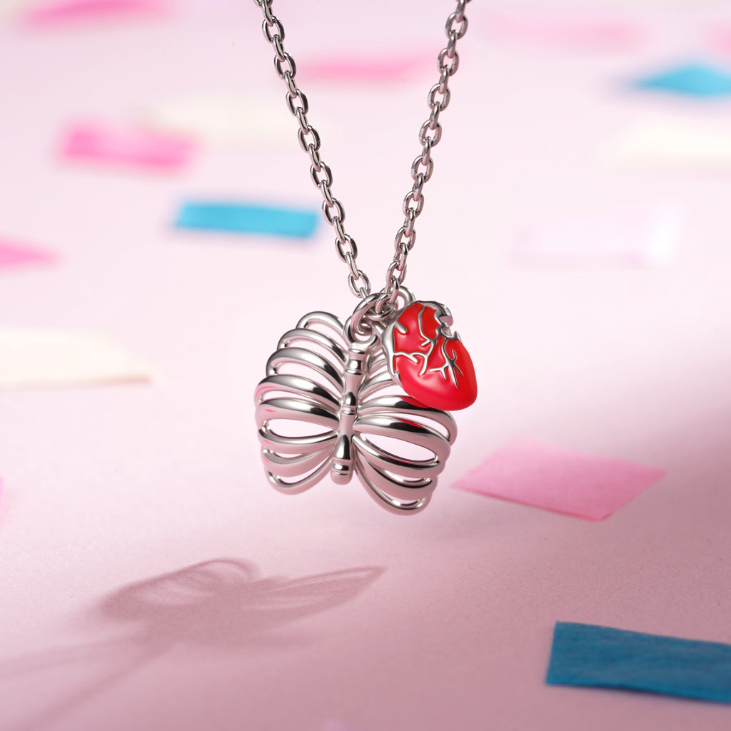 Gnoce Skull Heart Glow-in-the-Dark Necklace_4