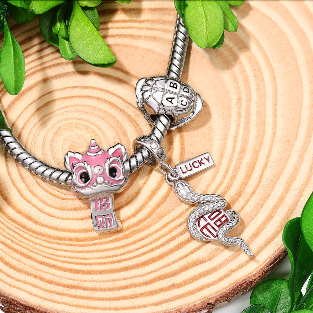 Gnoce Lucky Snake Pendant Dangle Charm_3