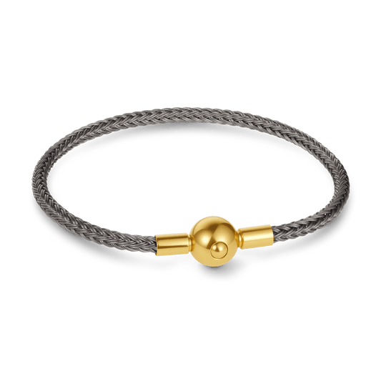 Gnoce Grey Round Snap Basic Bracelet with 2 Pieces of Stoppers_1