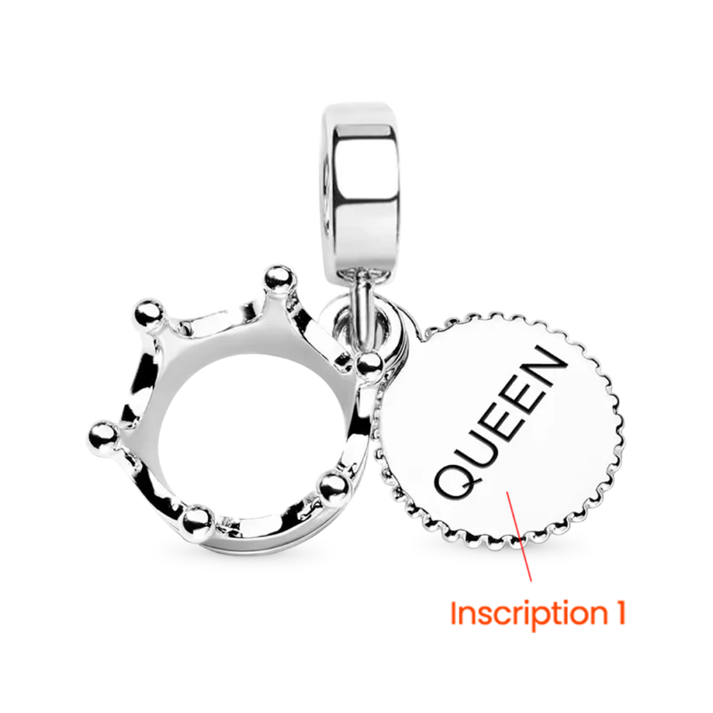 Gnoce Three Tone Queen & Regal Crown Pendant Dangle Charm_2