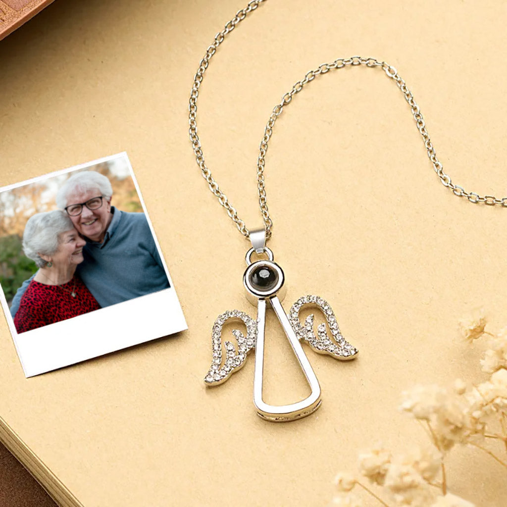 Gnoce Projection Angel Personalized Photo Necklace_3