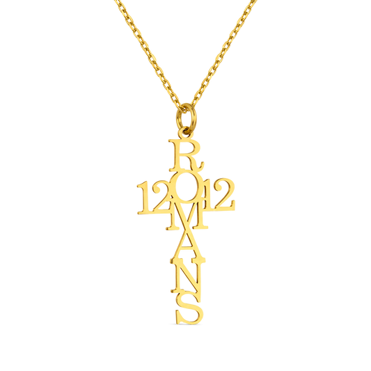 Gnoce Personalized Psalm Bible Verse Cross Necklace_1
