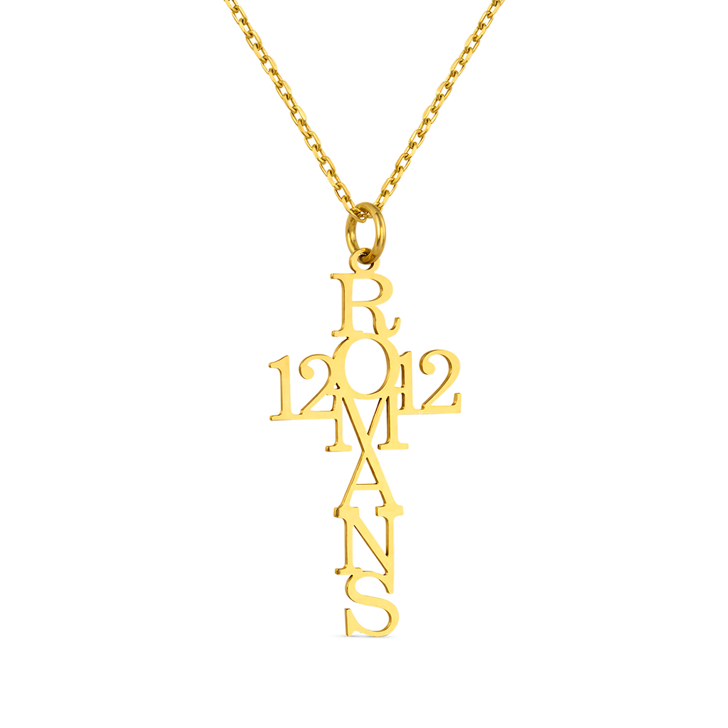 Gnoce Personalized Psalm Bible Verse Cross Necklace_1