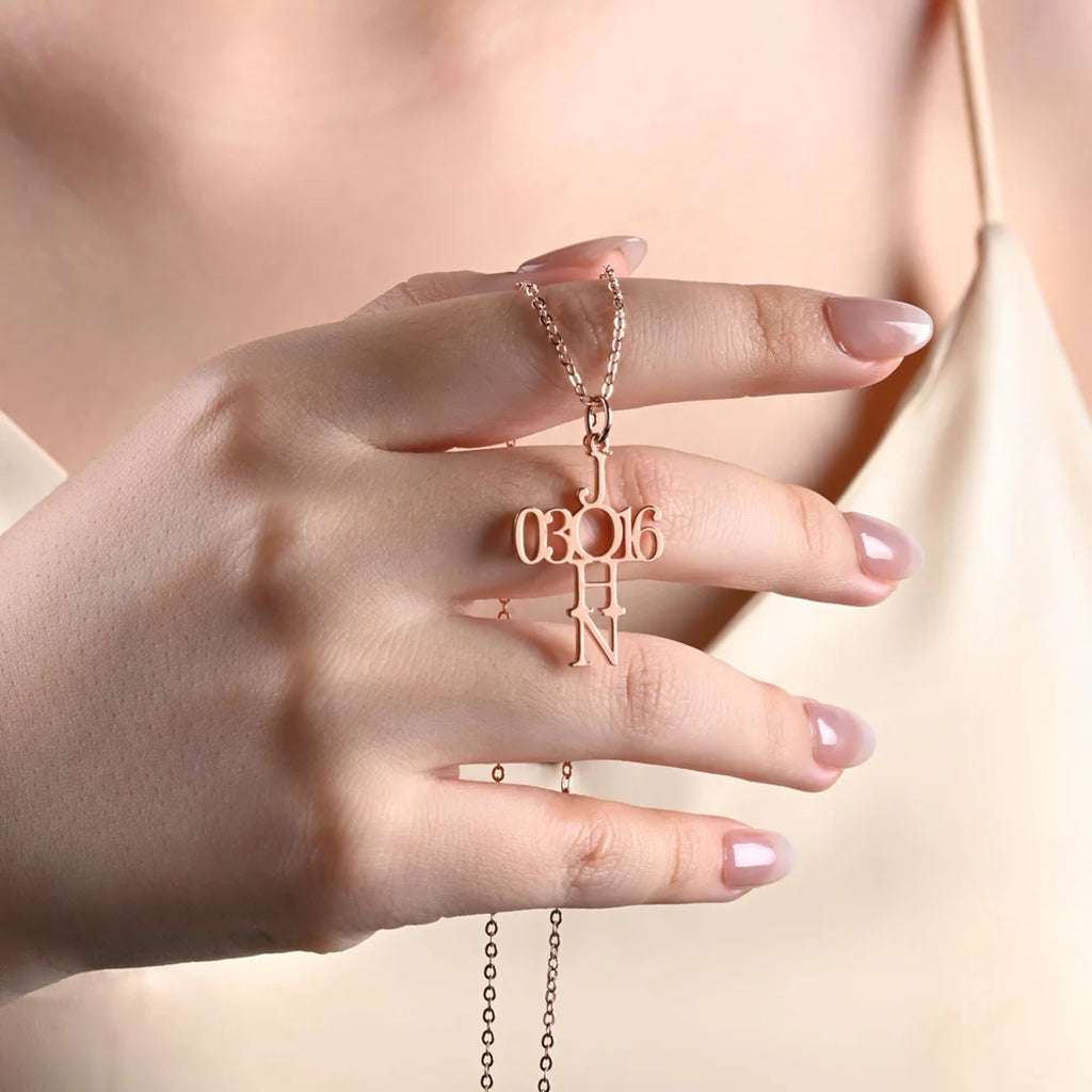 Gnoce Personalized Psalm Bible Verse Cross Necklace_5