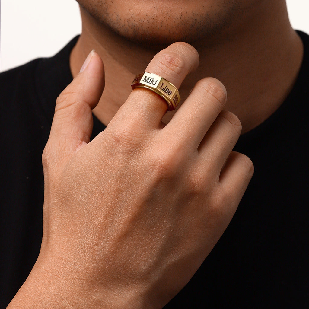 Gnoce Personalized Engravable Men Band Ring_4