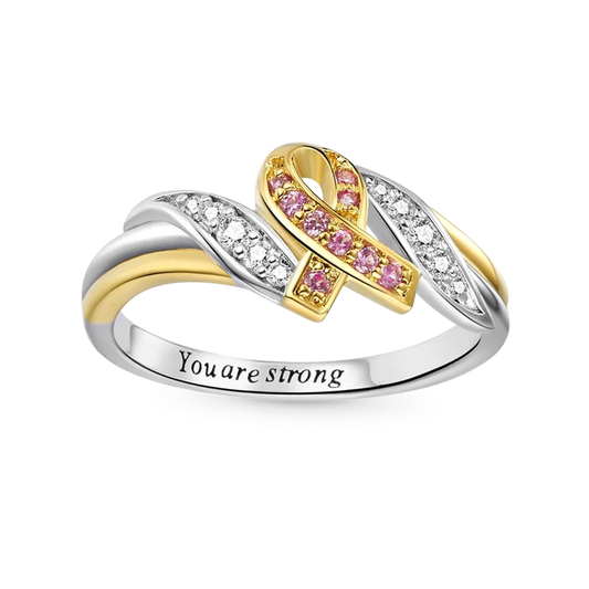 Gnoce Personalized Breast Cancer Awareness Ribbon Ring_1