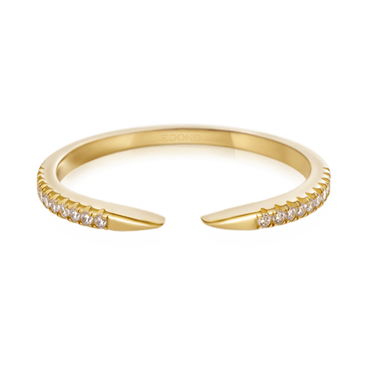 Gnoce 14K/10K Solid Gold Moissanite Open Cuff Claw Ring_1