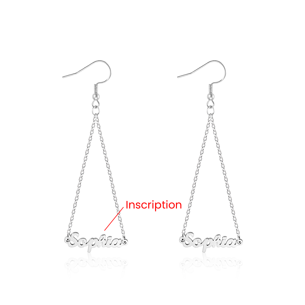 Gnoce Personalized Name Triangle Dangle Earrings_2