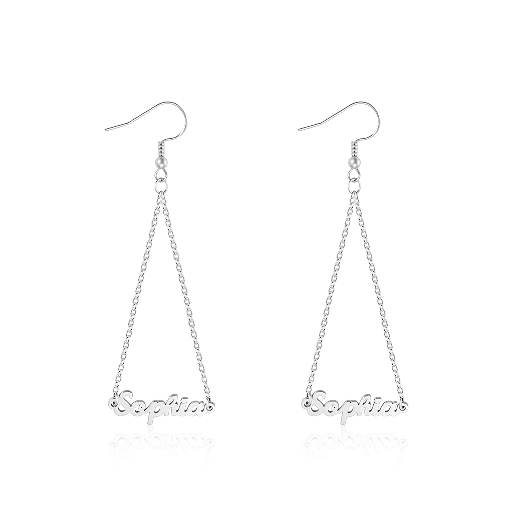 Gnoce Personalized Name Triangle Dangle Earrings_1