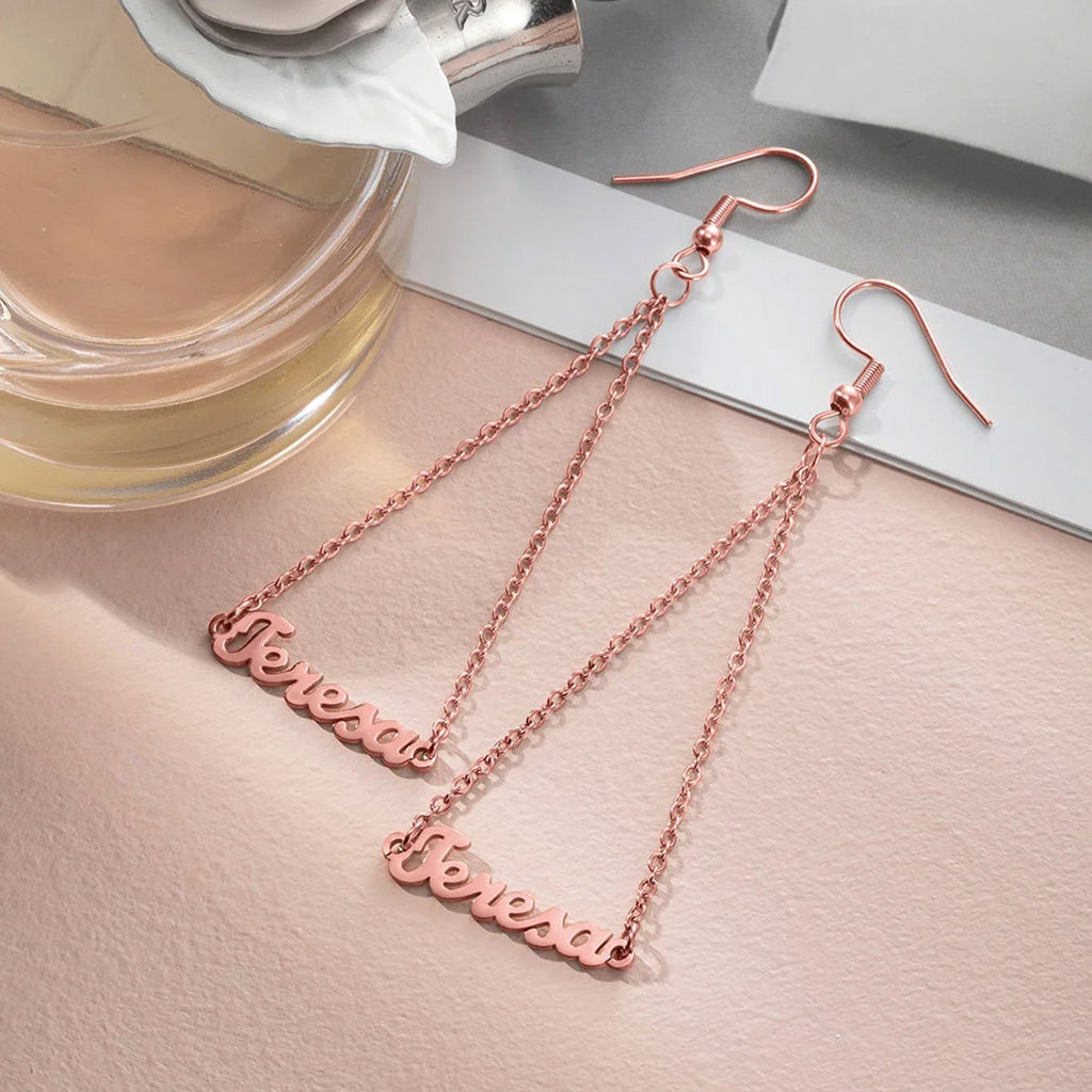 Gnoce Personalized Name Triangle Dangle Earrings_5