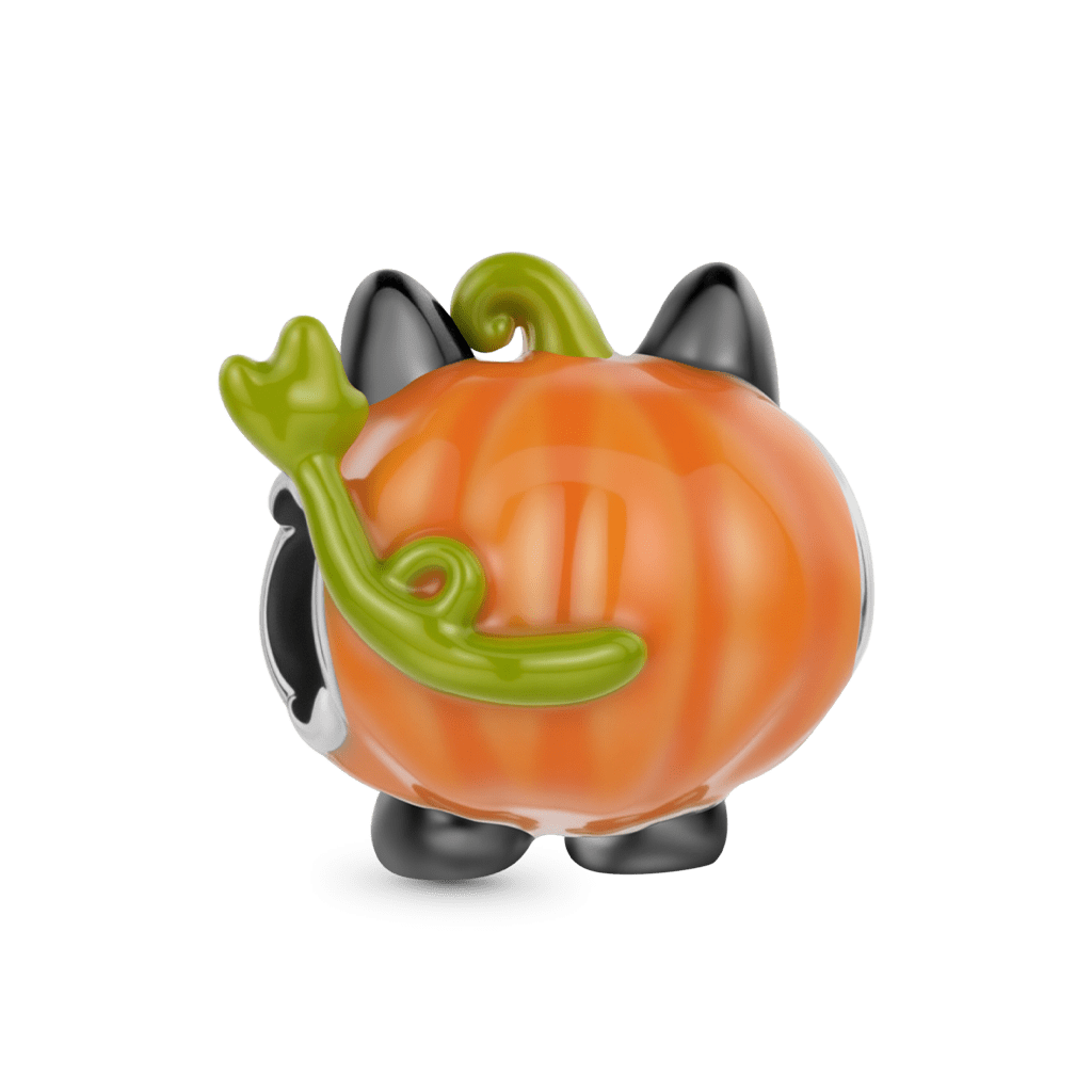 Gnoce Halloween Pumpkin Black Cat Charm_2
