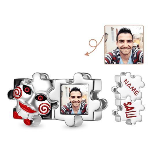 Gnoce Horror Billy the Puppet SAW Engravable Photo Charm_1