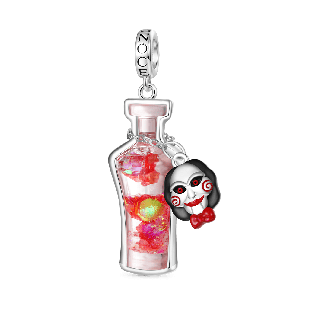 Gnoce Saw Billy the Puppet Glow-in-the-Dark Glass Potion Pendant Dangle Charm_2