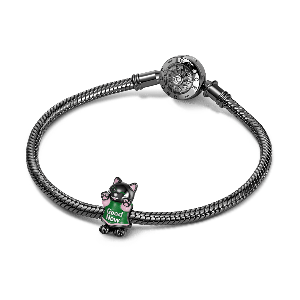 Gnoce Playful "Good Now" Black Cat Charm_3