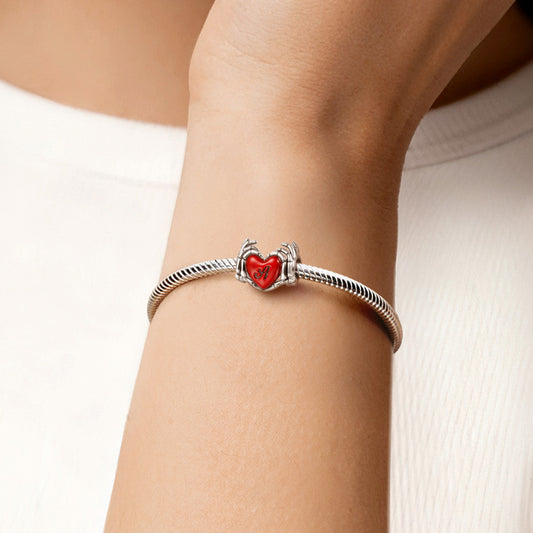 Gnoce Valentine's Skull Hand Heart Letter Charm_2