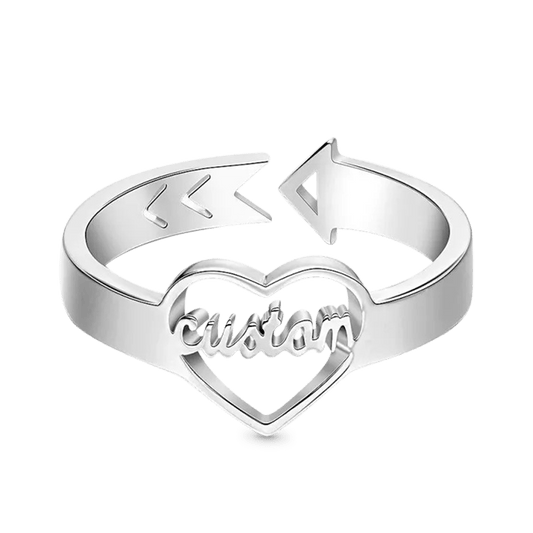 Gnoce Loving Heart Personalized Name Adjustable Ring_1