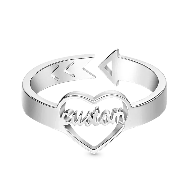 Gnoce Loving Heart Personalized Name Adjustable Ring_1