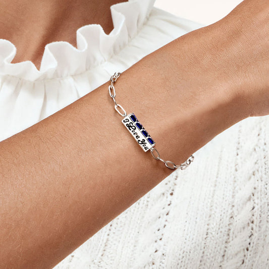 Gnoce Personalized Birthstone Engravable Name Bracelet_2