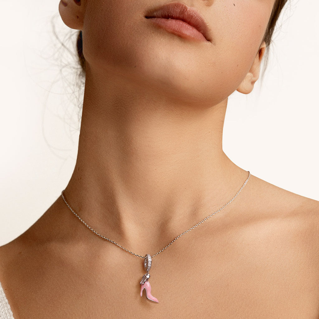 Gnoce Pink High Heels Pendant Dangle Charm_4