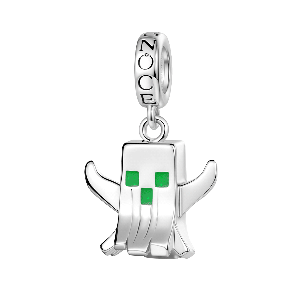 Gnoce Pixel Halloween Ghost Glow-in-the-Dark Pendant Dangle Charm_1