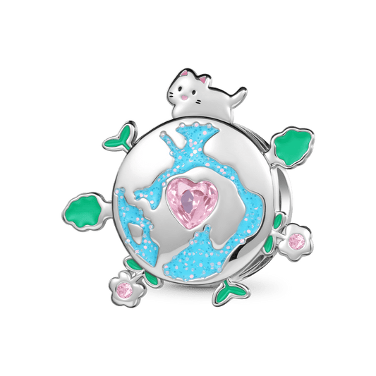 Gnoce "You are my world" Cat Earth Charm_1