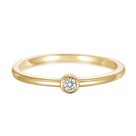Gnoce 14K/10K Solid Gold Moissanite Minimalist Promise Ring_1