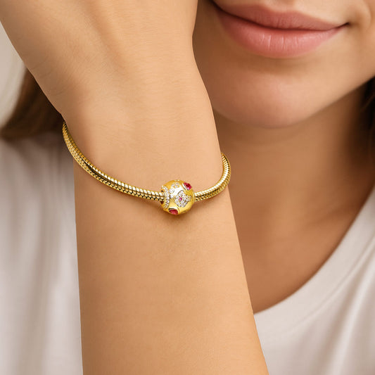 Gnoce Sparkling Fish with Pink Hearts Charm_2