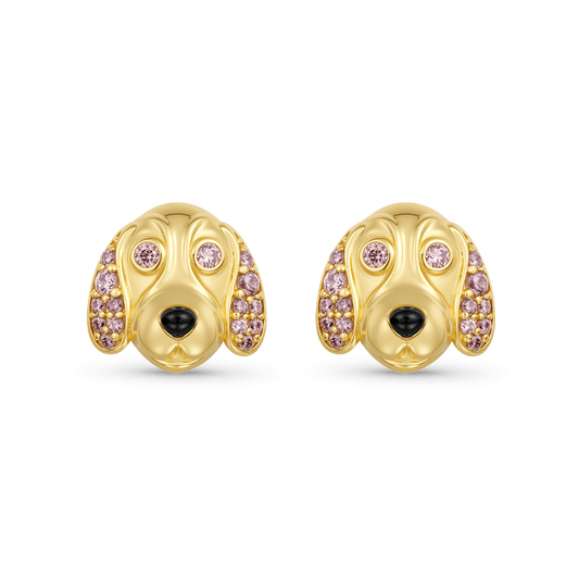 Gnoce Basset Hound Dog Stud Earrings_1